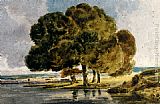 Thomas Girtin Trees On A Riverbank painting